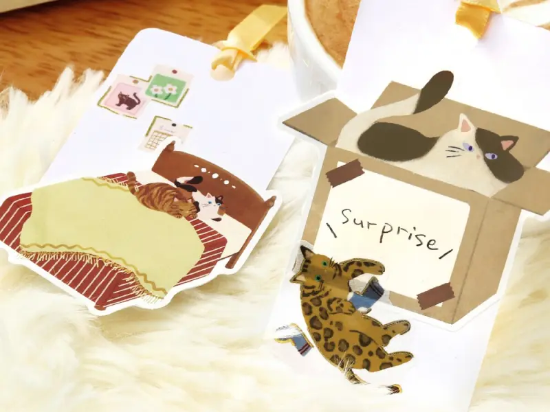 Pre-Order BGM Memo Stickers Cat Diary - Yellow