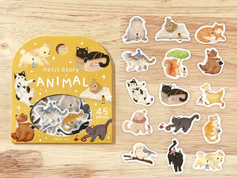 Pre-Order BGM Sticker Flakes Petit Story - Animal