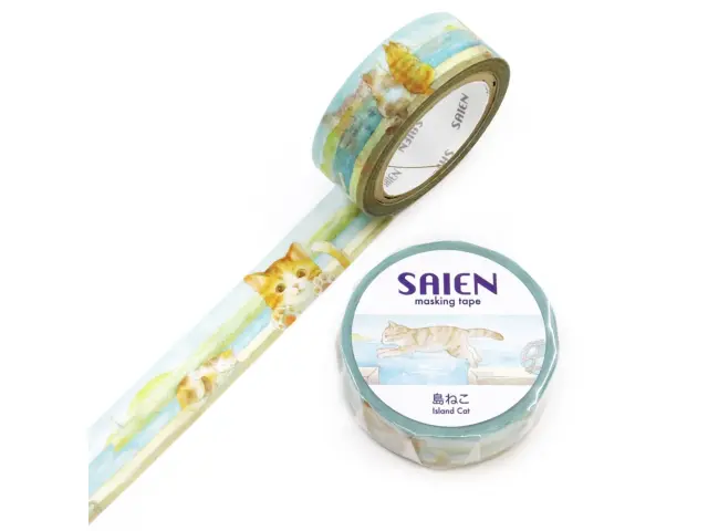 Saien Washi Tape - Island Cat