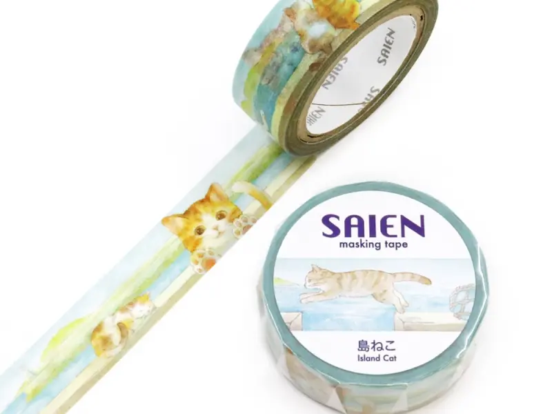 Pre-Order Saien Washi Tape - Island Cat