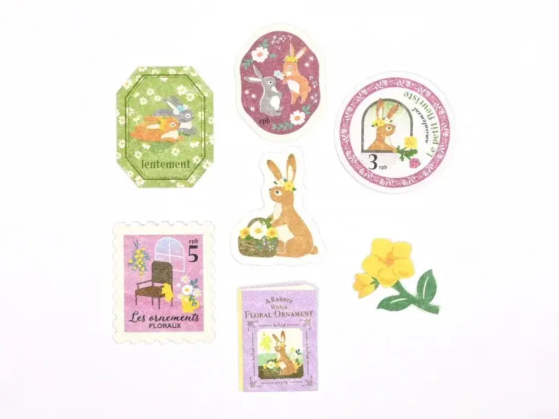 Pre-Order NB Co. Sticker Flakes - Rabbit And Flowers