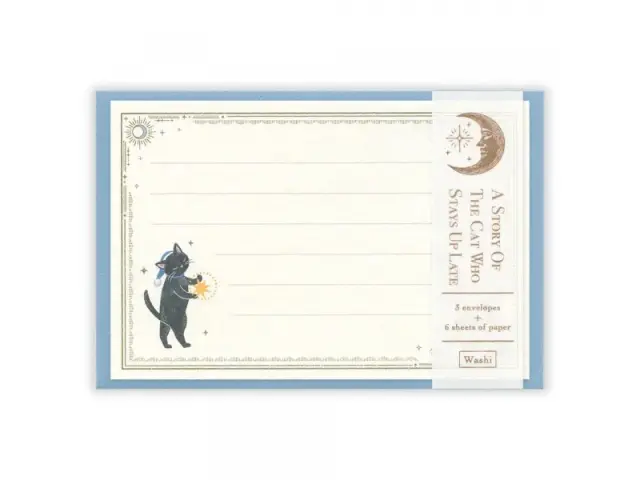 NB Co. Mini Letter Set RESSA Books - Cat Who Stays Up Late