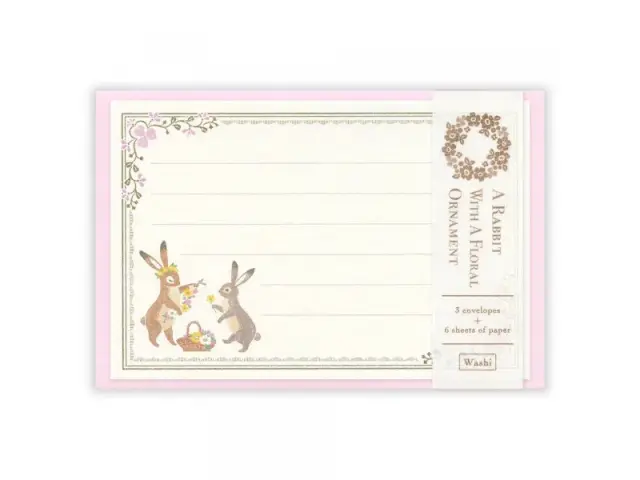 NB Co. Mini Letter Set RESSA Books - Rabbit with Floral Ornament
