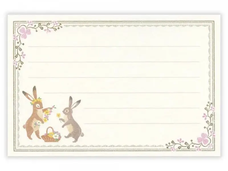 Pre-Order NB Co. Mini Letter Set RESSA Books - Rabbit with Floral Ornament