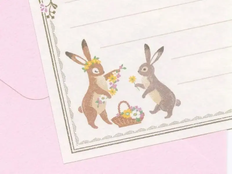 Pre-Order NB Co. Mini Letter Set RESSA Books - Rabbit with Floral Ornament