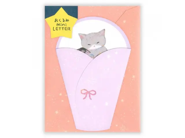 Pre-Order NB Co. Okurumi Mini Letter - Pink Cat