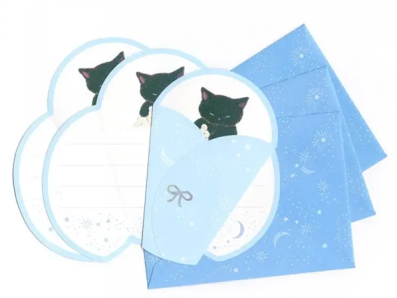 Pre-Order NB Co. Okurumi Mini Letter - Blue Cat