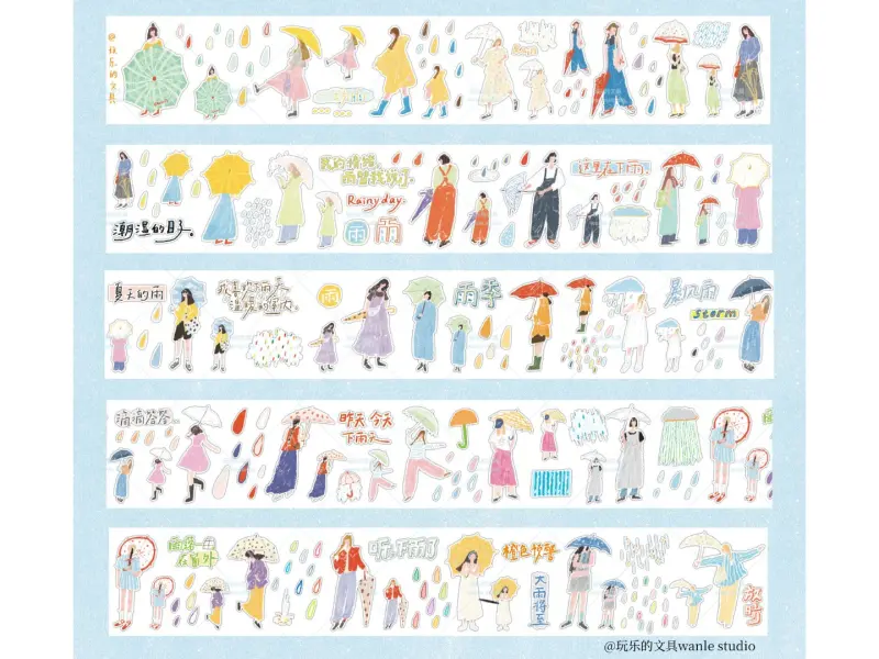 Pre-Order Wanle Studio Kiss-Cut Washi Tape - Rainy Day