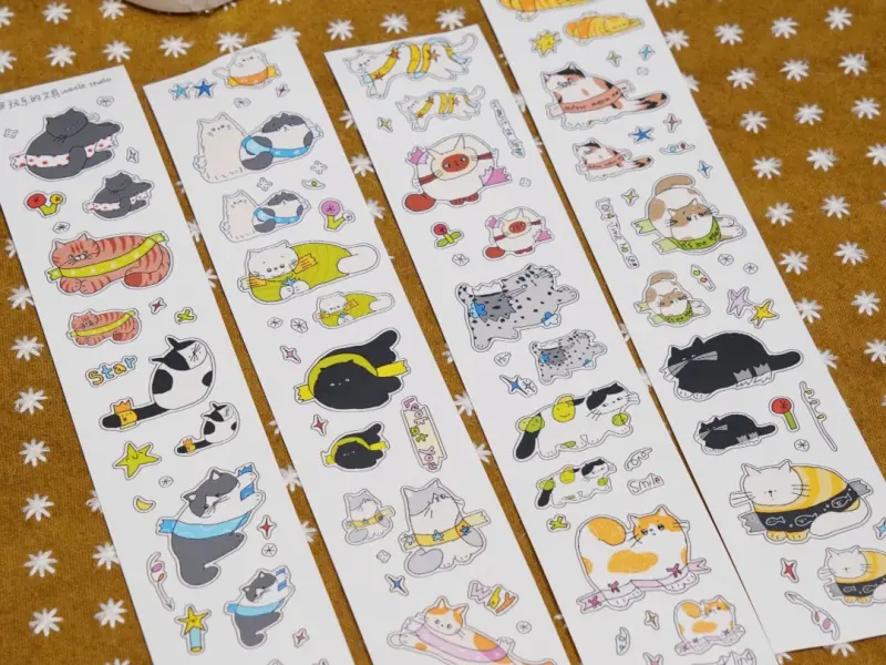 Pre-Order Wanle Studio Kiss-Cut Washi Tape - Tape Stuck On The Kitten