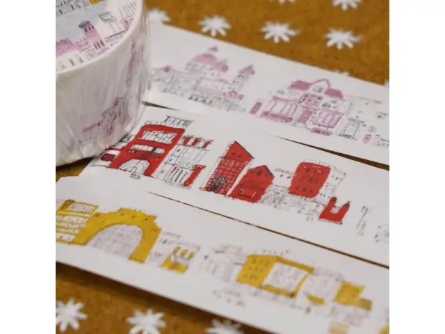 Wanle Studio Washi Tape With Release Paper - House Shapes