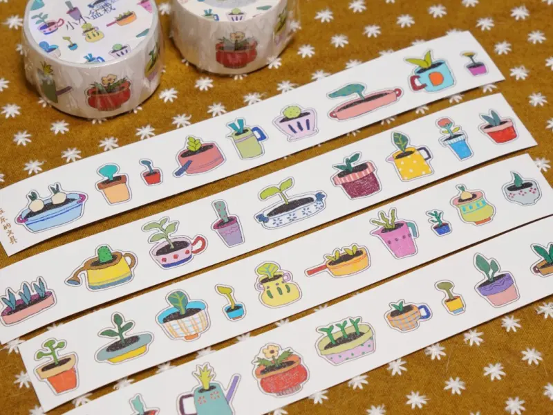 Pre-Order Wanle Studio Kiss-Cut Washi Tape - Mini Potted Plant