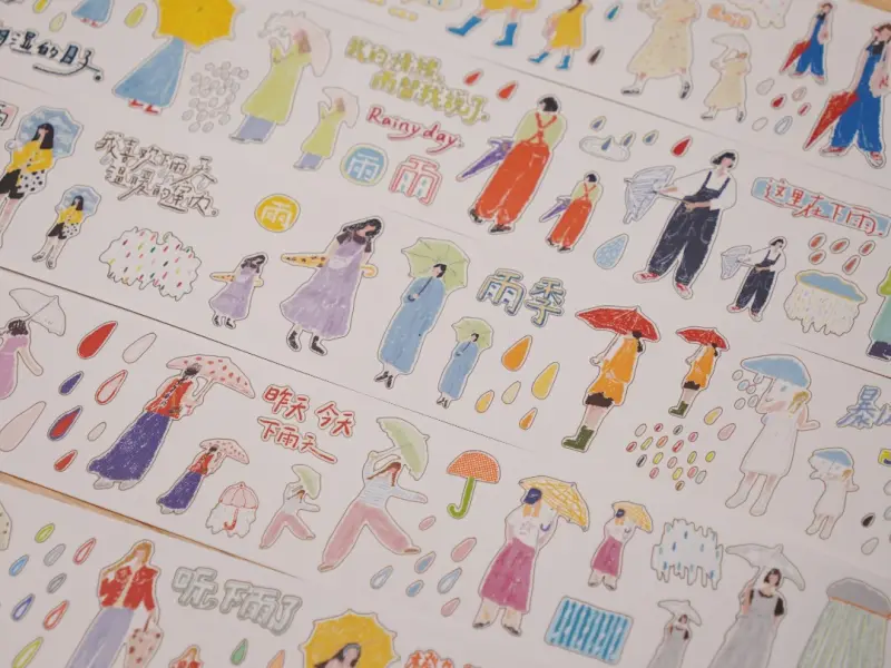Pre-Order Wanle Studio Kiss-Cut Washi Tape - Rainy Day