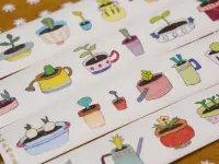 Pre-Order Wanle Studio Kiss-Cut Washi Tape - Mini Potted Plant