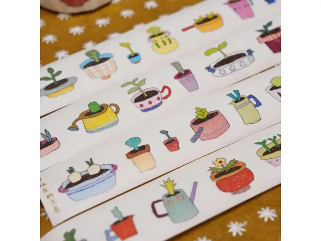 Wanle Studio Kiss-Cut Washi Tape - Mini Potted Plant