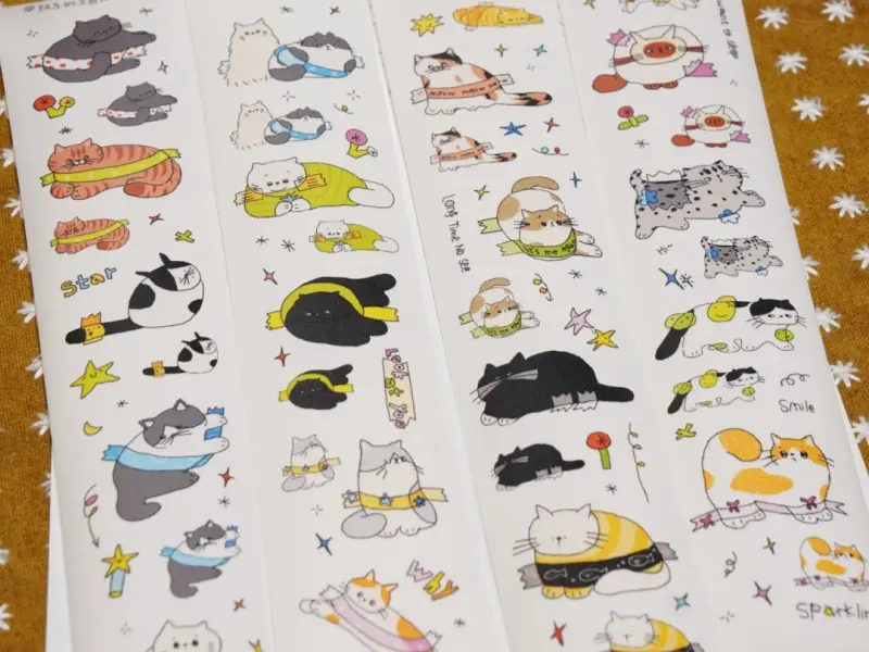 Pre-Order Wanle Studio Kiss-Cut Washi Tape - Tape Stuck On The Kitten
