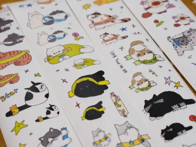 Pre-Order Wanle Studio Kiss-Cut Washi Tape - Tape Stuck On The Kitten