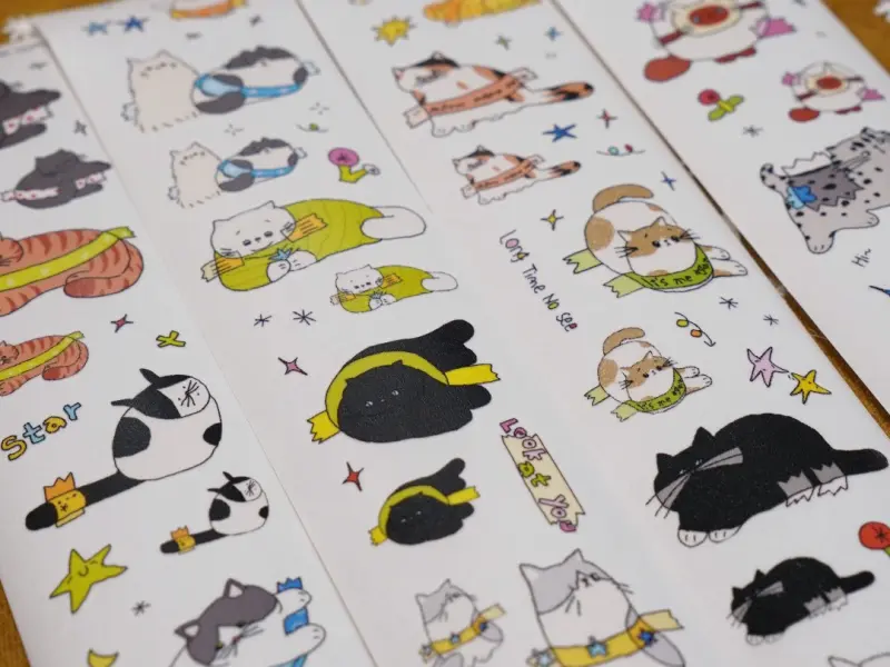 Pre-Order Wanle Studio Kiss-Cut Washi Tape - Tape Stuck On The Kitten