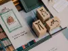 Pre-Order Meow Illustration Wooden Rubber Stamp Set - Moonlight Hall