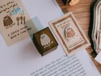 Pre-Order Meow Illustration Wooden Rubber Stamp - Canele