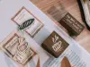 Pre-Order Meow Illustration Wooden Rubber Stamp - Cuppa