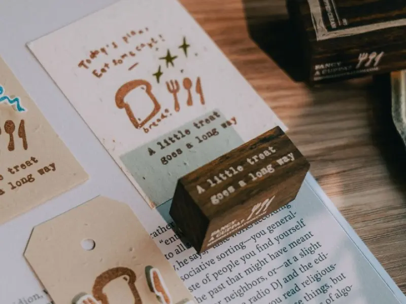 Pre-Order Meow Illustration Wooden Rubber Stamp - A Little Treat