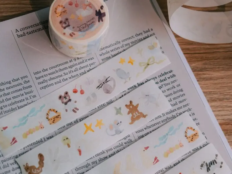 Pre-Order Meow Illustration Sunny Corner of The Forest Japanese Washi Tape With Kisscut