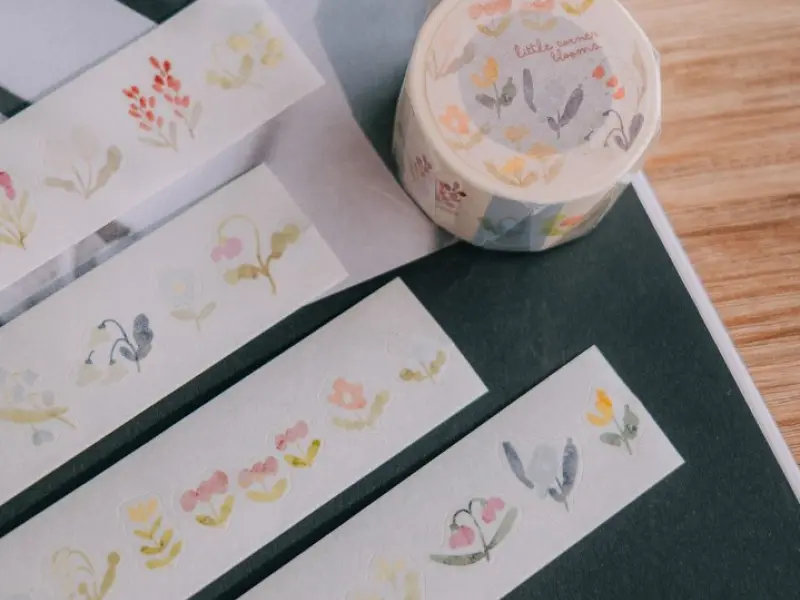 Pre-Order Meow Illustration Little Corner Blooms Japanese Washi Tape With Kisscut