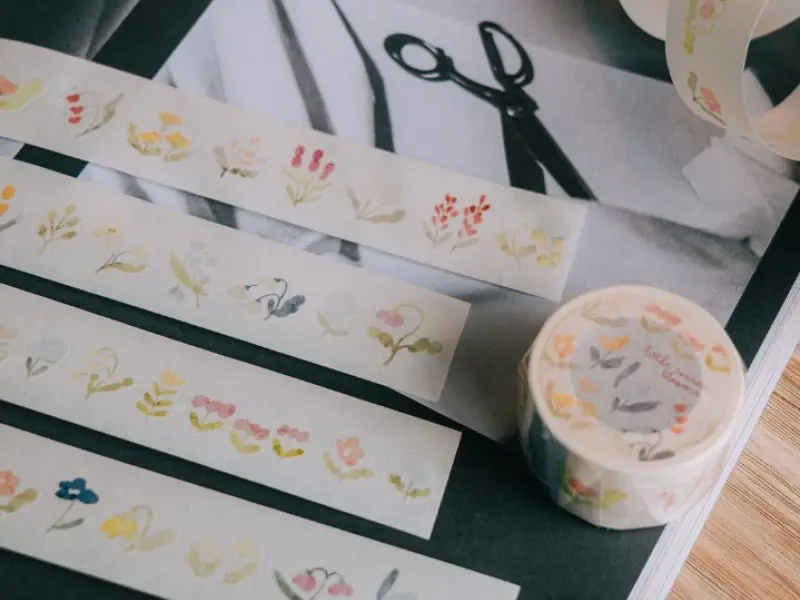 Pre-Order Meow Illustration Little Corner Blooms Japanese Washi Tape With Kisscut