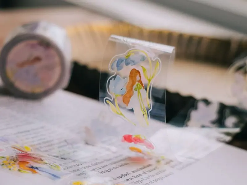 Pre-Order Meow Illustration Whispers in the Flower Field Glossy PET tape with Kisscut