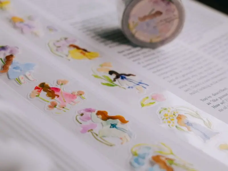 Pre-Order Meow Illustration Whispers in the Flower Field Glossy PET tape with Kisscut