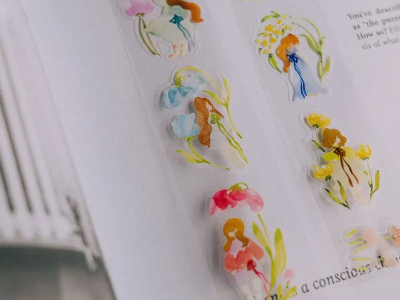 Pre-Order Meow Illustration Whispers in the Flower Field Glossy PET tape with Kisscut