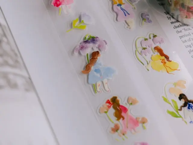 Pre-Order Meow Illustration Whispers in the Flower Field Glossy PET tape with Kisscut