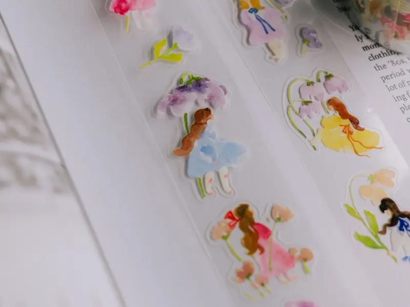 Pre-Order Meow Illustration Whispers in the Flower Field Glossy PET tape with Kisscut