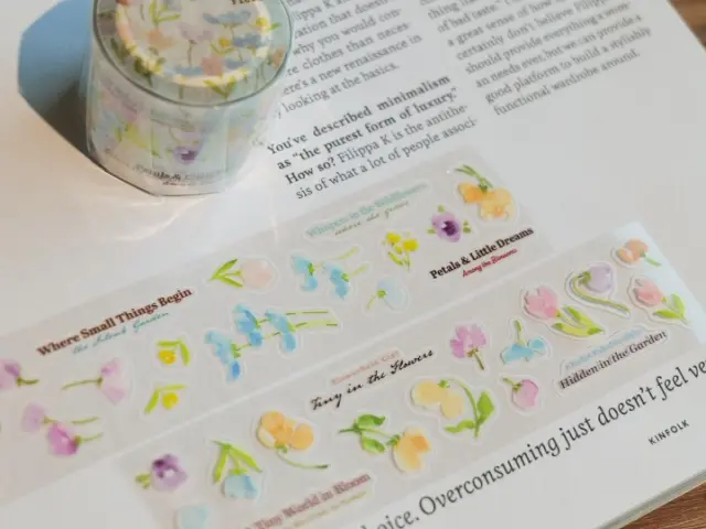 Pre-Order Meow Illustration Wildflower Field Glossy PET Tape With Kisscut