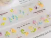 Pre-Order Meow Illustration Wildflower Field Glossy PET Tape With Kisscut