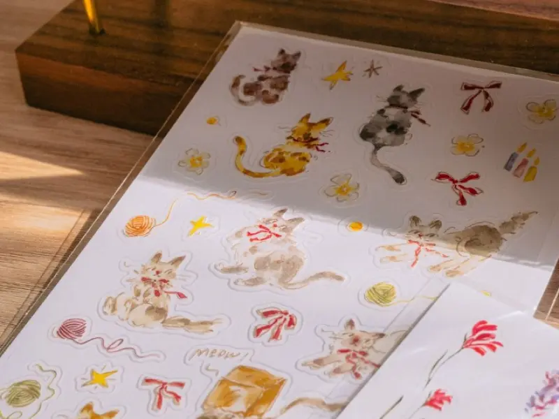 Pre-Order Meow Illustration The Starry Night Clear PET Stickers