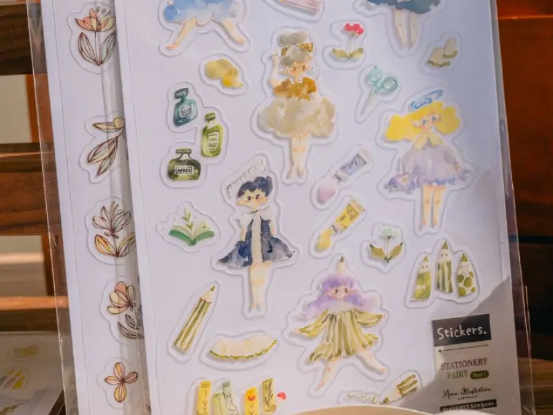 Pre-Order Meow Illustration Stationery Fairy 1 Clear PET Stickers