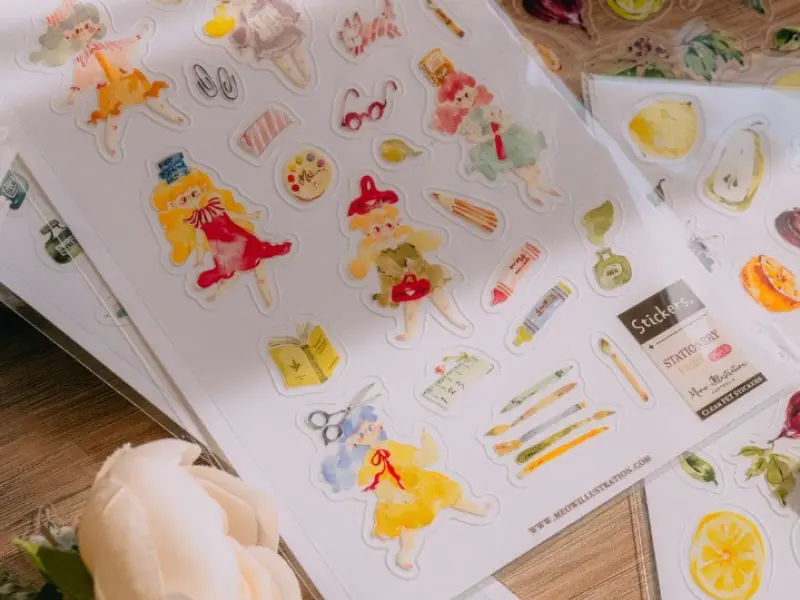 Pre-Order Meow Illustration Stationery Fairy 2 Clear PET Stickers