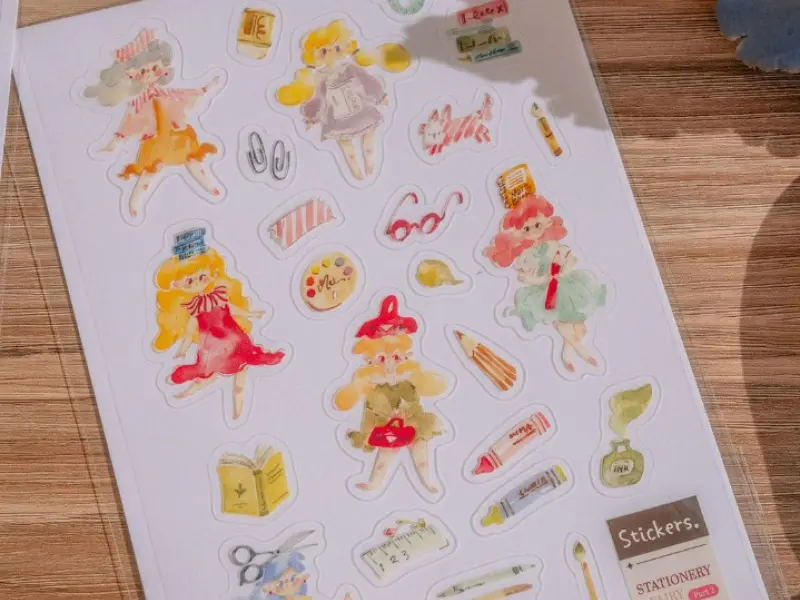 Pre-Order Meow Illustration Stationery Fairy 2 Clear PET Stickers