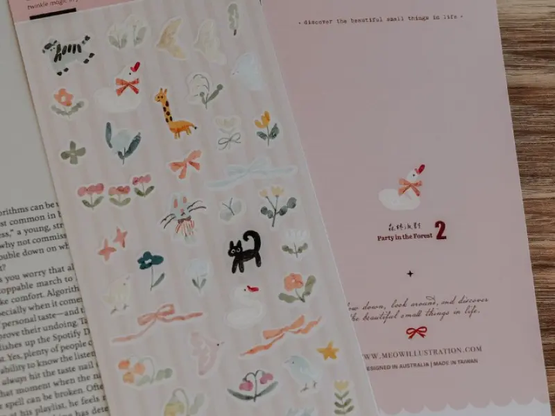 Pre-Order Meow Illustration Party in the Forest 2 Transparent Stickers