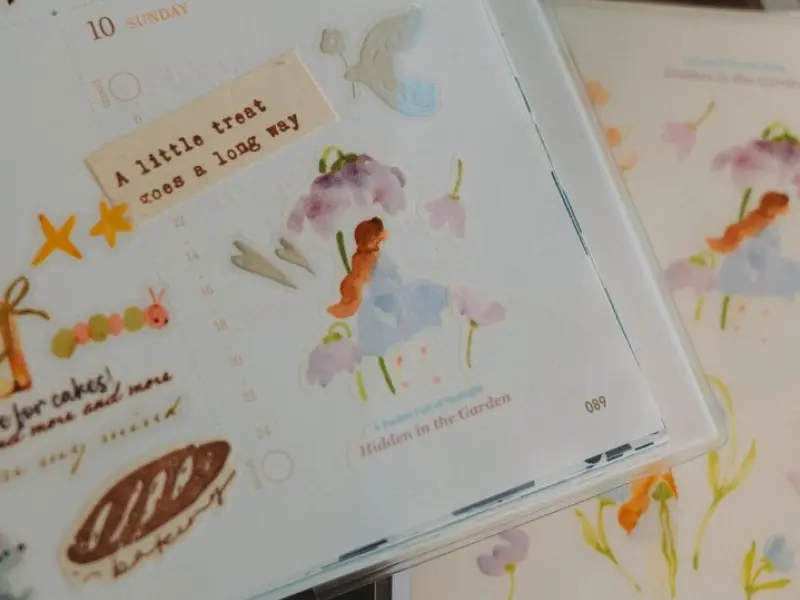 Pre-Order Meow Illustration Whispers in the Flower Field 1 Washi Stickers