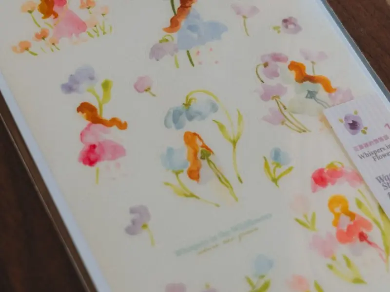 Pre-Order Meow Illustration Whispers in the Flower Field 1 Washi Stickers