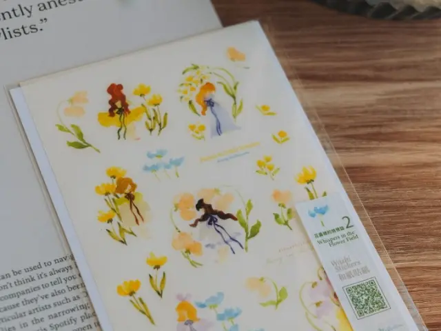 Pre-Order Meow Illustration Whispers in the Flower Field 2 Washi Stickers
