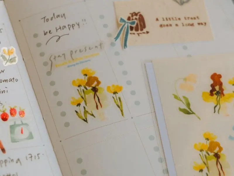 Pre-Order Meow Illustration Whispers in the Flower Field 2 Washi Stickers