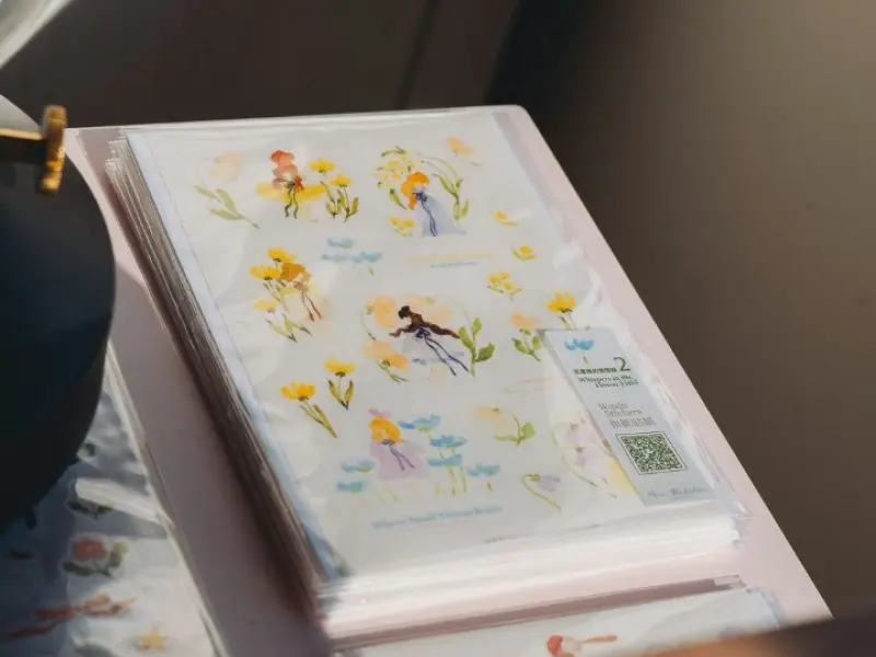 Pre-Order Meow Illustration Whispers in the Flower Field 2 Washi Stickers