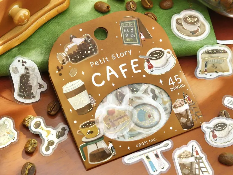 Pre-Order BGM Sticker Flakes Petit Story - Cafe