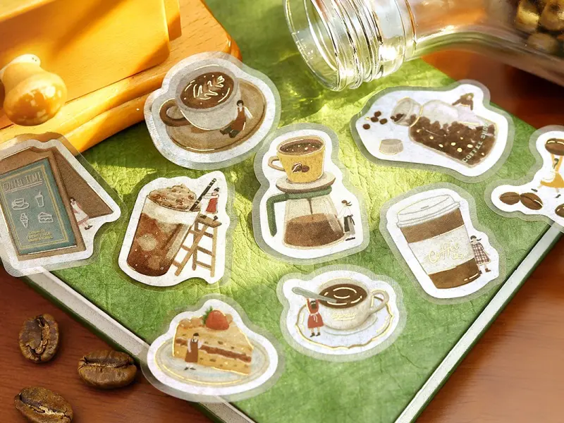 Pre-Order BGM Sticker Flakes Petit Story - Cafe
