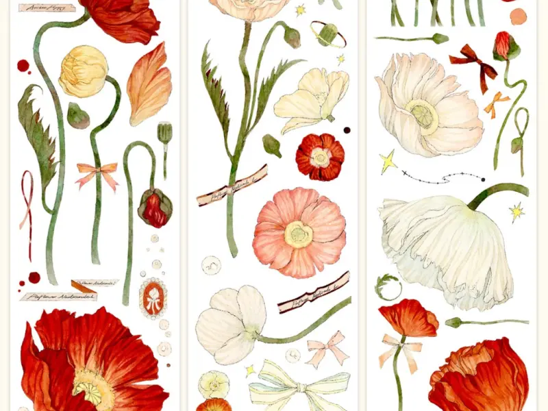 Reco Studio Washi Tape Sample - Poppy