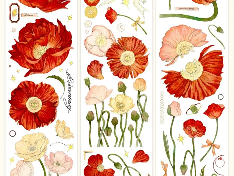 Reco Studio Washi Tape Sample - Poppy