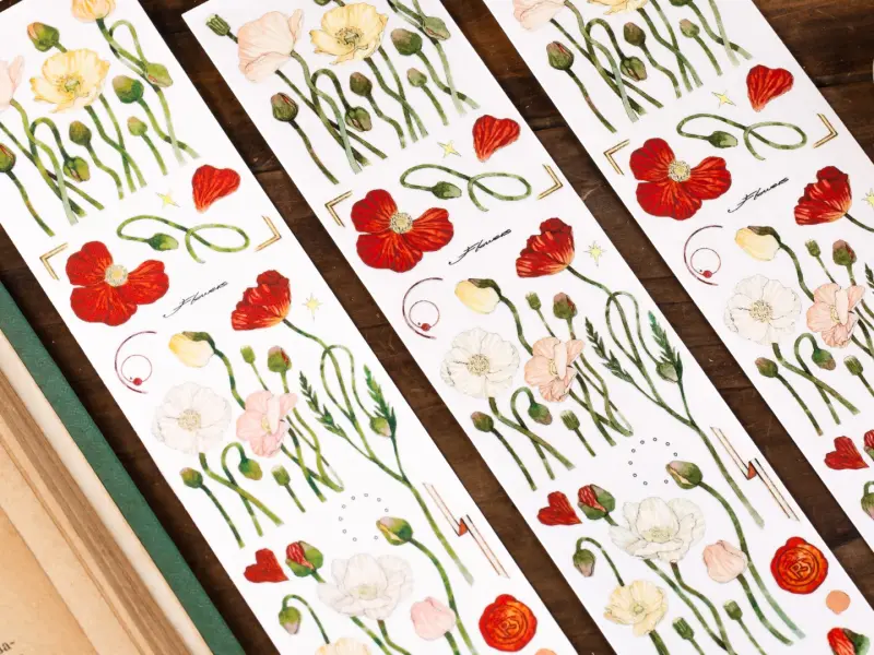 Reco Studio Washi Tape Sample - Poppy